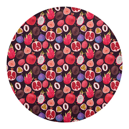 Tropical Summer Fruits Pattern Print Round Blanket