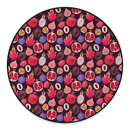 Tropical Summer Fruits Pattern Print Round Floor Mat