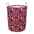 Tropical Summer Fruits Pattern Print Round Laundry Basket