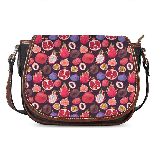 Tropical Summer Fruits Pattern Print Saddle Bag
