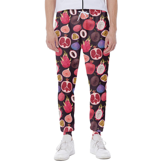 Tropical Summer Fruits Pattern Print Scuba Joggers