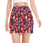 Tropical Summer Fruits Pattern Print Side Slit Mini Skirt