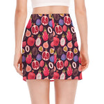 Tropical Summer Fruits Pattern Print Side Slit Mini Skirt