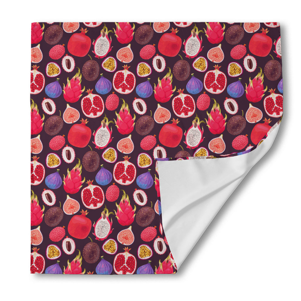 Tropical Summer Fruits Pattern Print Silk Bandana