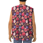 Tropical Summer Fruits Pattern Print Sleeveless Baseball Jersey