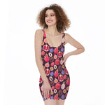 Tropical Summer Fruits Pattern Print Sleeveless Bodycon Dress