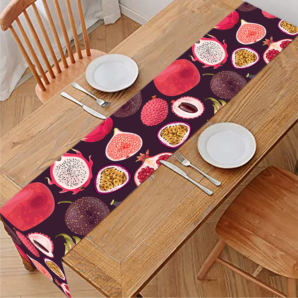 Tropical Summer Fruits Pattern Print Table Runner