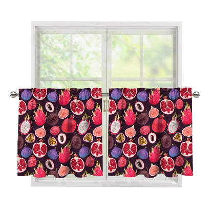 Tropical Summer Fruits Pattern Print Tier Curtains