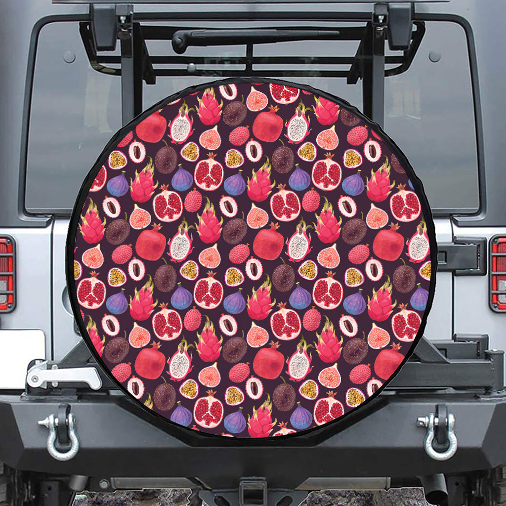 Tropical Summer Fruits Pattern Print Tire Cover