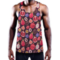 Tropical Summer Fruits Pattern Print Men's Workout Tank Top