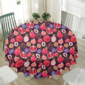 Tropical Summer Fruits Pattern Print Waterproof Round Tablecloth