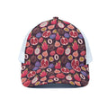 Tropical Summer Fruits Pattern Print White Mesh Trucker Hat