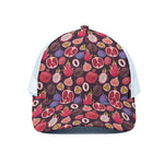 Tropical Summer Fruits Pattern Print White Mesh Trucker Cap