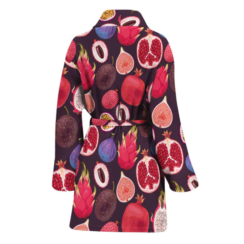 Tropical Summer Fruits Pattern Print Women's Bathrobe