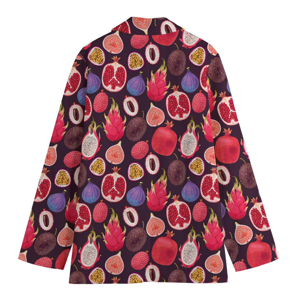 Tropical Summer Fruits Pattern Print Women's Blazer