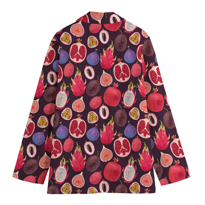 Tropical Summer Fruits Pattern Print Women's Blazer