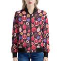 Tropical Summer Fruits Pattern Print Women's Bomber Jacket