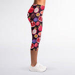 Tropical Summer Fruits Pattern Print Women's Capri Leggings