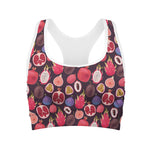 Tropical Summer Fruits Pattern Print Women's Sports Bra