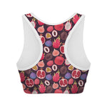 Tropical Summer Fruits Pattern Print Women's Sports Bra