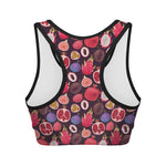 Tropical Summer Fruits Pattern Print Women's Sports Bra
