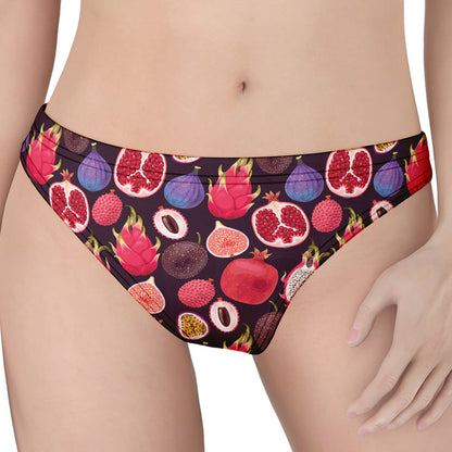 Tropical Summer Fruits Pattern Print Women's Thong