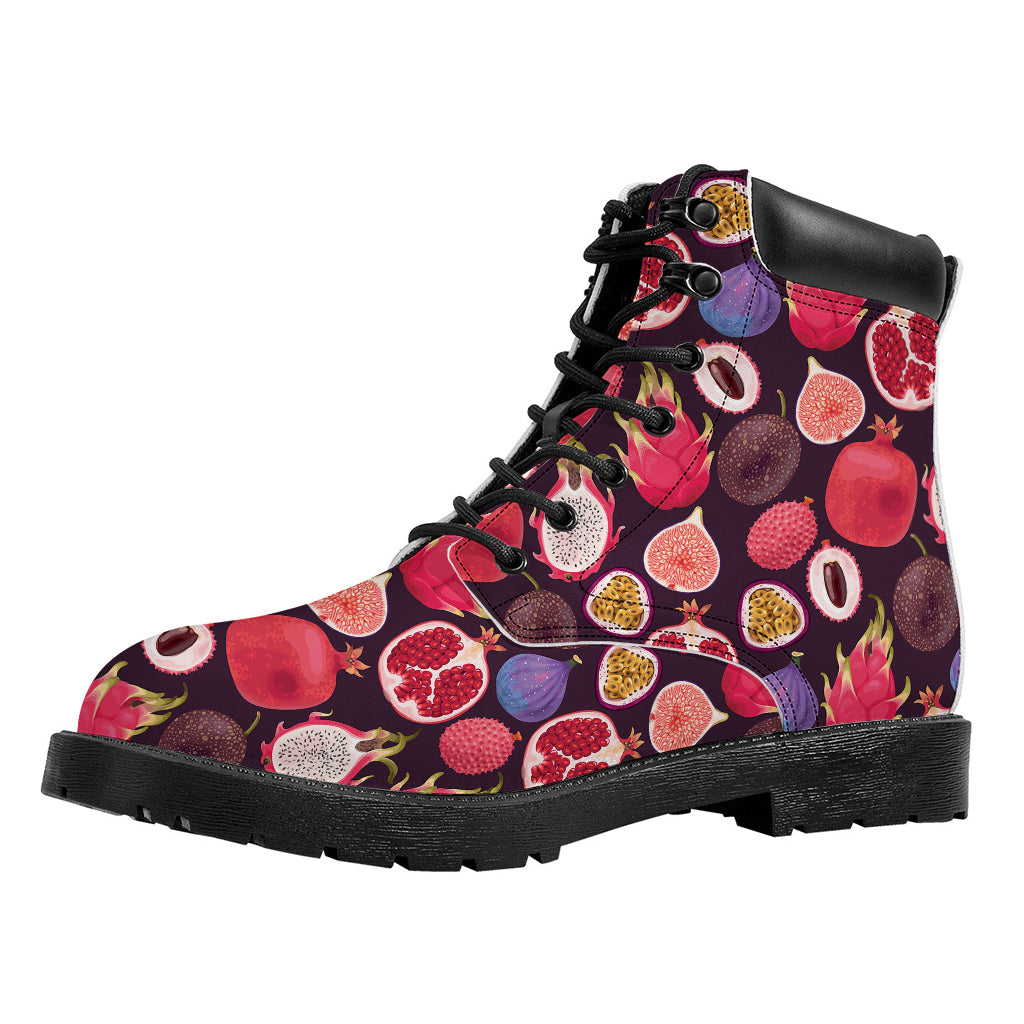 Tropical Summer Fruits Pattern Print Work Boots