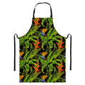 Tropical Summer Pattern Print Bib Apron With Pocket