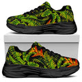Tropical Summer Pattern Print Black Chunky Shoes
