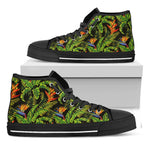 Tropical Summer Pattern Print Black High Top Sneakers