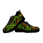 Tropical Summer Pattern Print Black Running Shoes