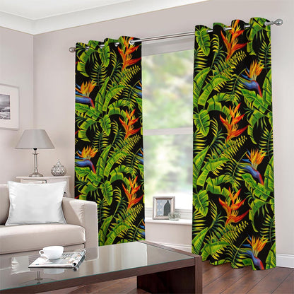 Tropical Summer Pattern Print Blackout Grommet Curtains