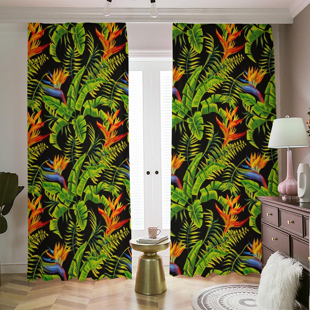 Tropical Summer Pattern Print Blackout Pencil Pleat Curtains