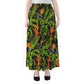 Tropical Summer Pattern Print Chiffon Maxi Skirt