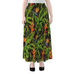 Tropical Summer Pattern Print Chiffon Maxi Skirt