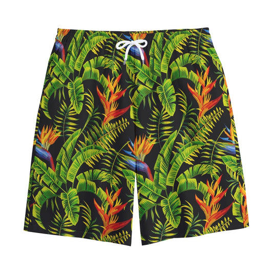 Tropical Summer Pattern Print Cotton Shorts