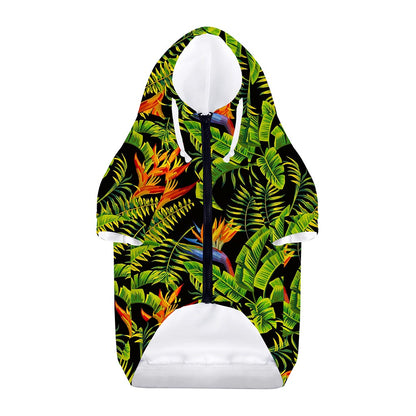 Tropical Summer Pattern Print Dog Zip Up Hoodie