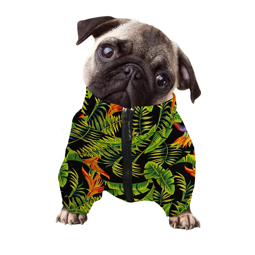 Tropical Summer Pattern Print Dog Zip Up Jacket