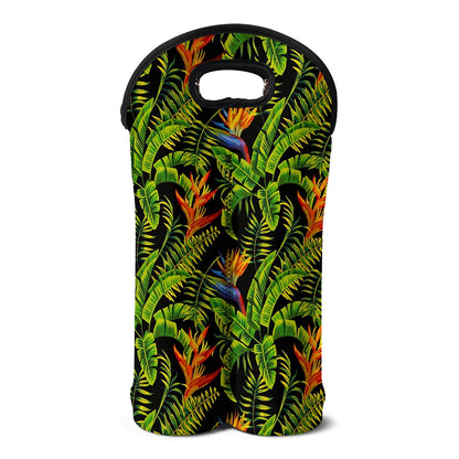 Tropical Summer Pattern Print Double Neoprene Wine Tote