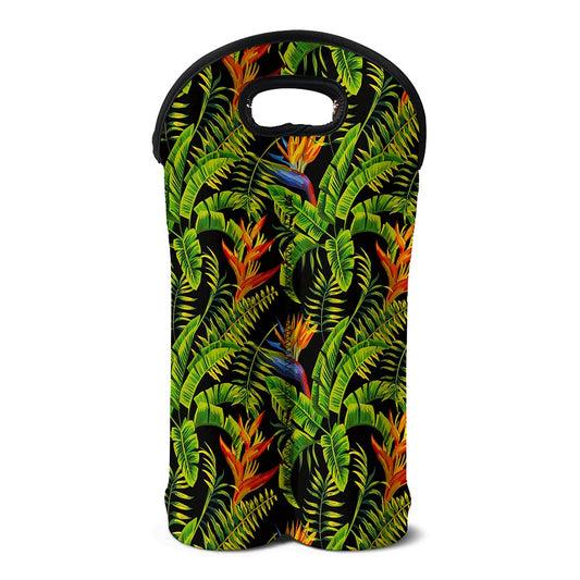 Tropical Summer Pattern Print Double Neoprene Wine Tote
