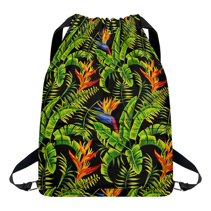 Tropical Summer Pattern Print Drawstring Backpack