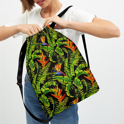 Tropical Summer Pattern Print Drawstring Backpack