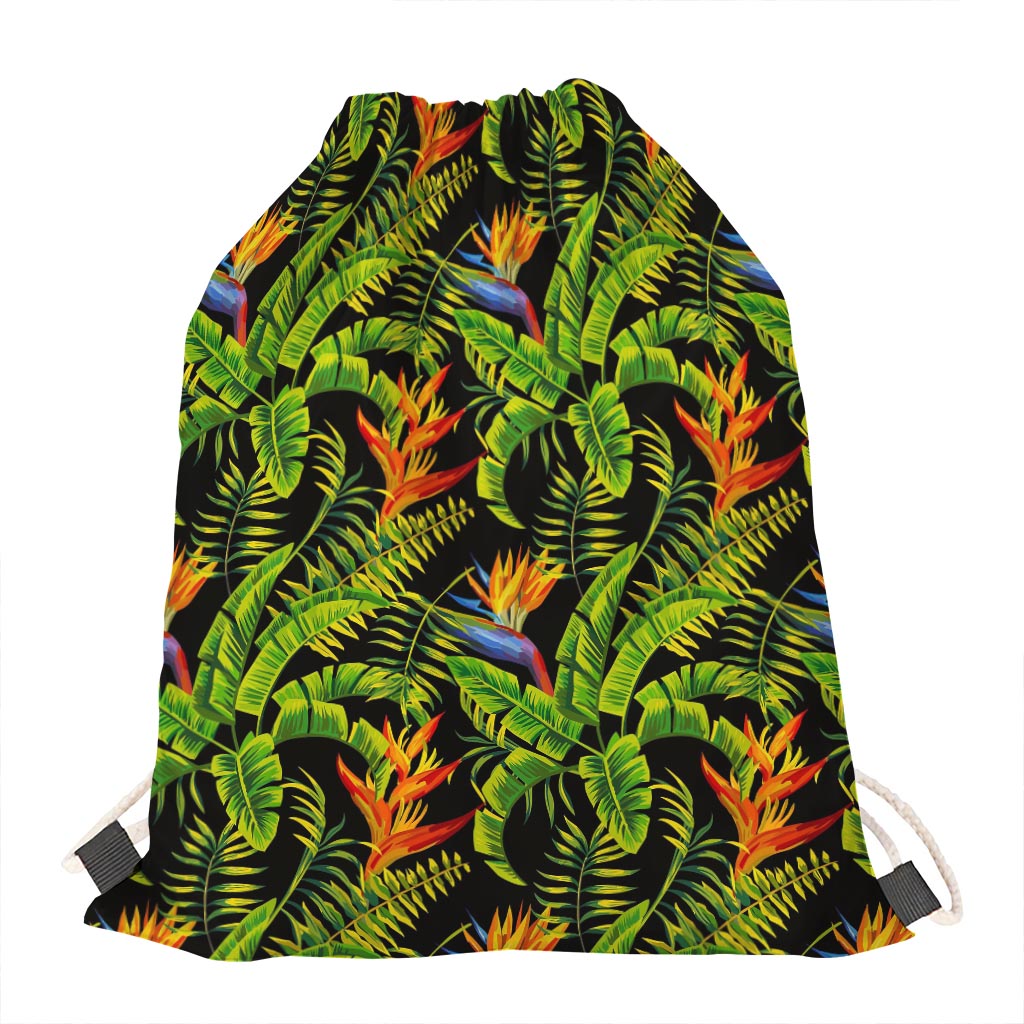 Tropical Summer Pattern Print Drawstring Bag