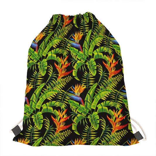 Tropical Summer Pattern Print Drawstring Bag