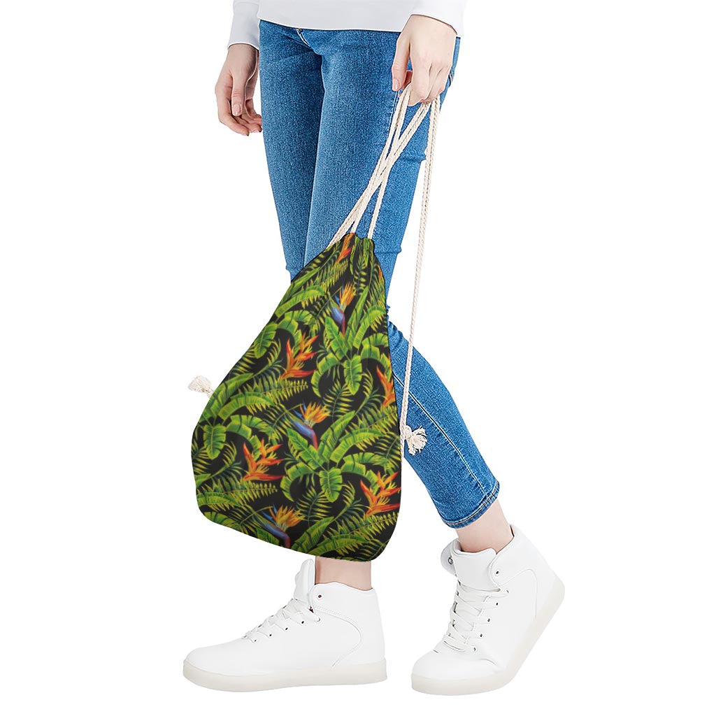 Tropical Summer Pattern Print Drawstring Bag
