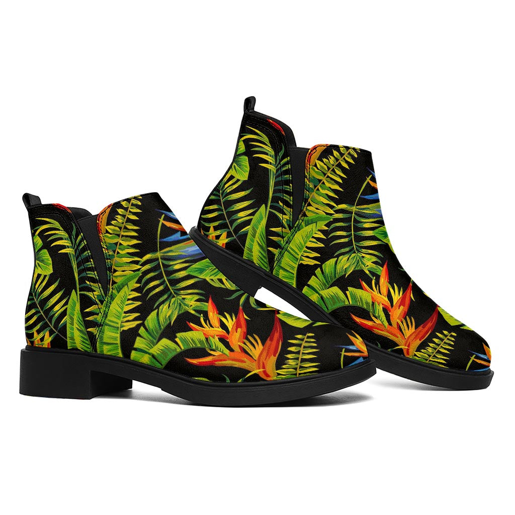 Tropical Summer Pattern Print Flat Ankle Boots