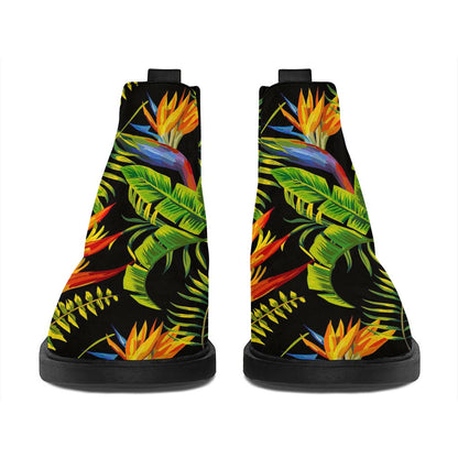 Tropical Summer Pattern Print Flat Ankle Boots