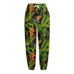 Tropical Summer Pattern Print Fleece Lined Knit Pants