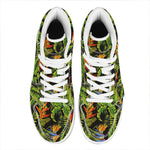 Tropical Summer Pattern Print High Top Leather Sneakers