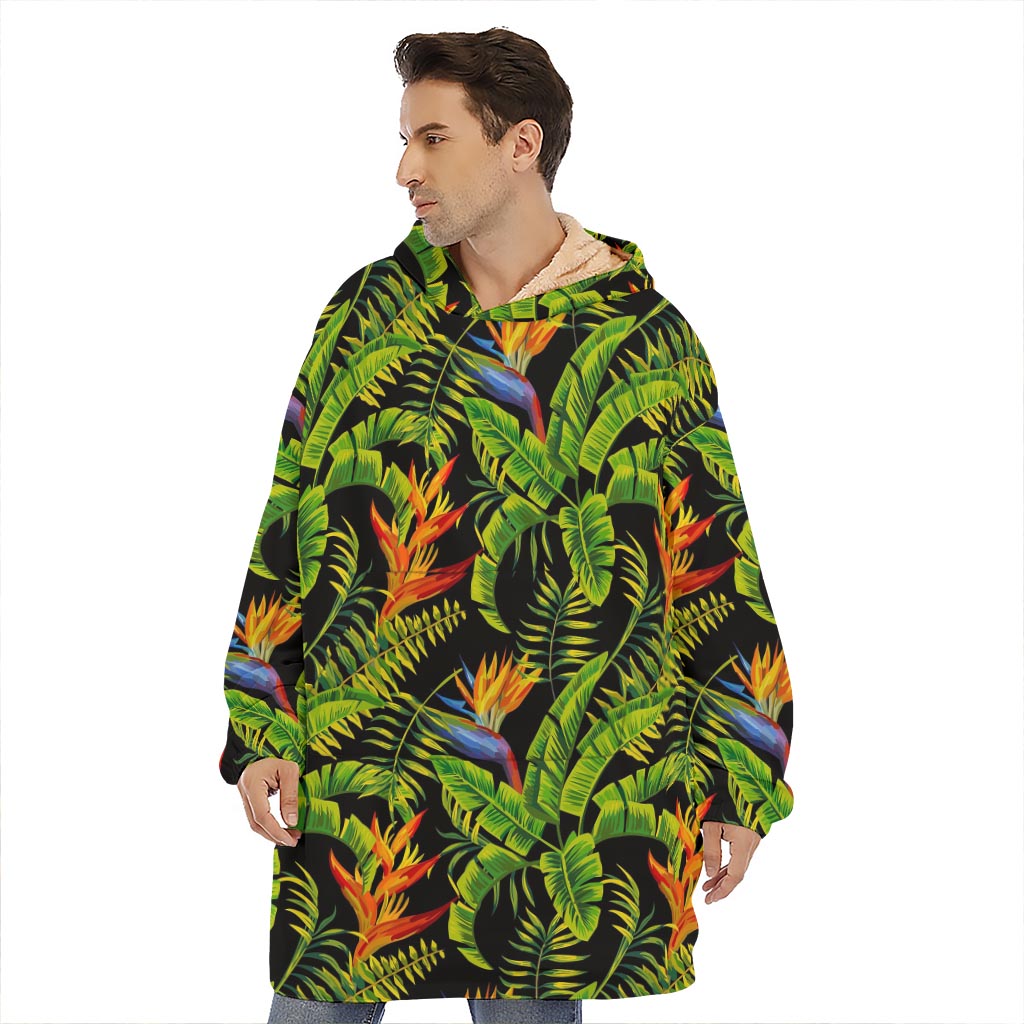Tropical Summer Pattern Print Hoodie Blanket